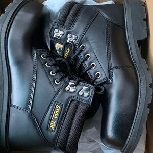 Brahma Men's Black Steel Toe Leather Boots